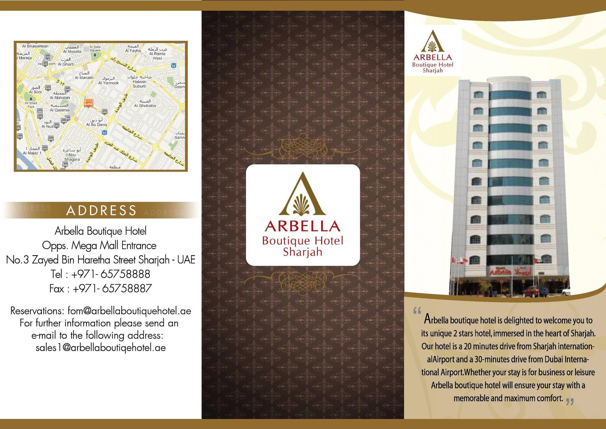 Arbella Boutique Hotel Sharjah Exterior foto